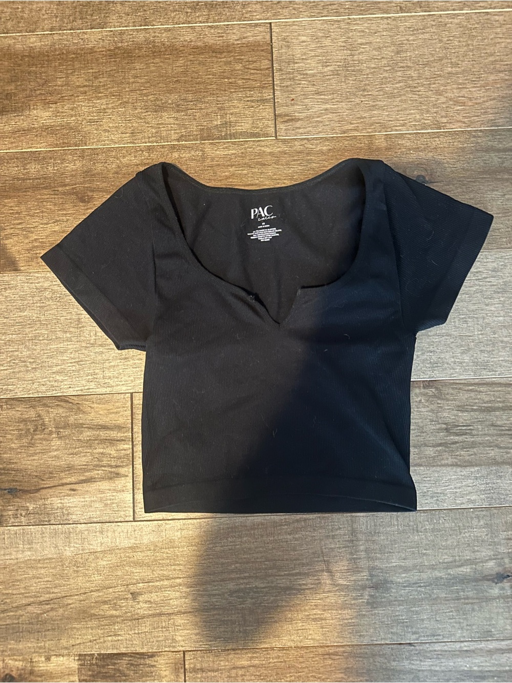 PacSun Black Ribbed Notch Neck Crop Top